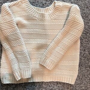 LOFT Cream Knit Crew Neck Sweater
